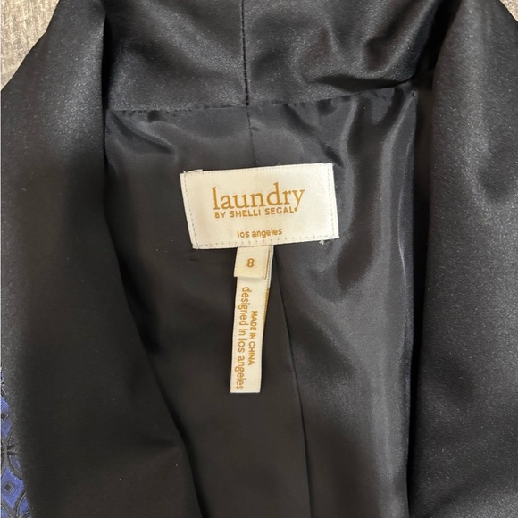 Laundry by Shelli Segal blue and black diamond pattered blazer - Picture 2 of 3